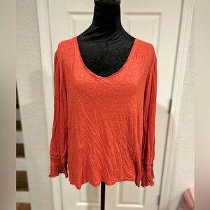 Ann Taylor Factory Burnt Orange Blouse Size Large